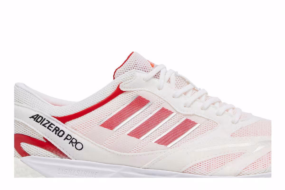 Adidas Adizero Pro V1 DNA White Solar Red, view 3