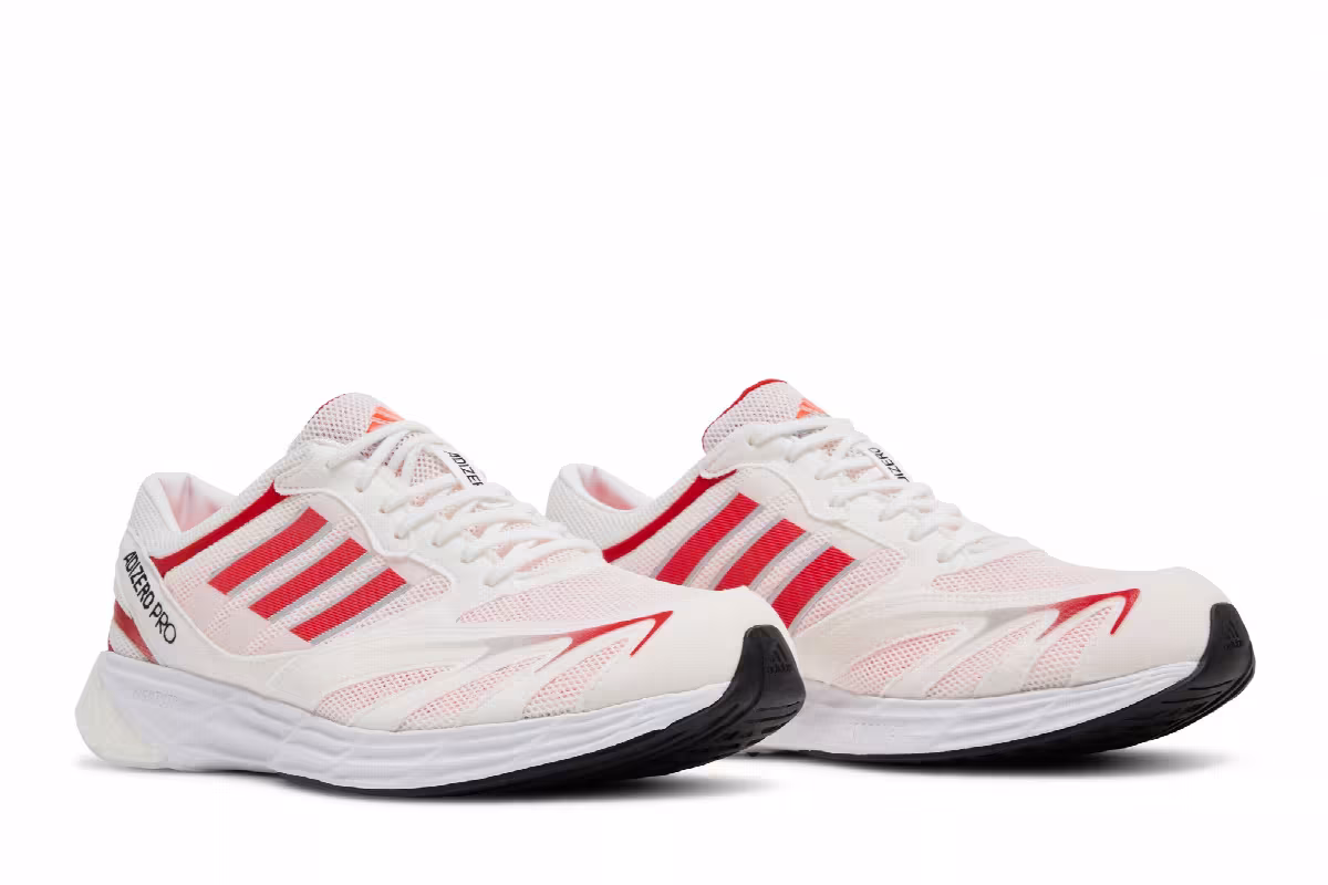 Adidas Adizero Pro V1 DNA White Solar Red, view 9