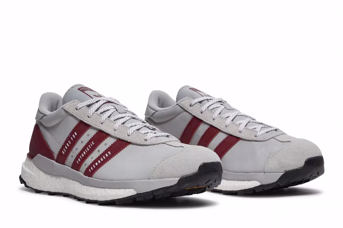 Human Made x adidas Country Free Hiker Grey Burgundy, view 9