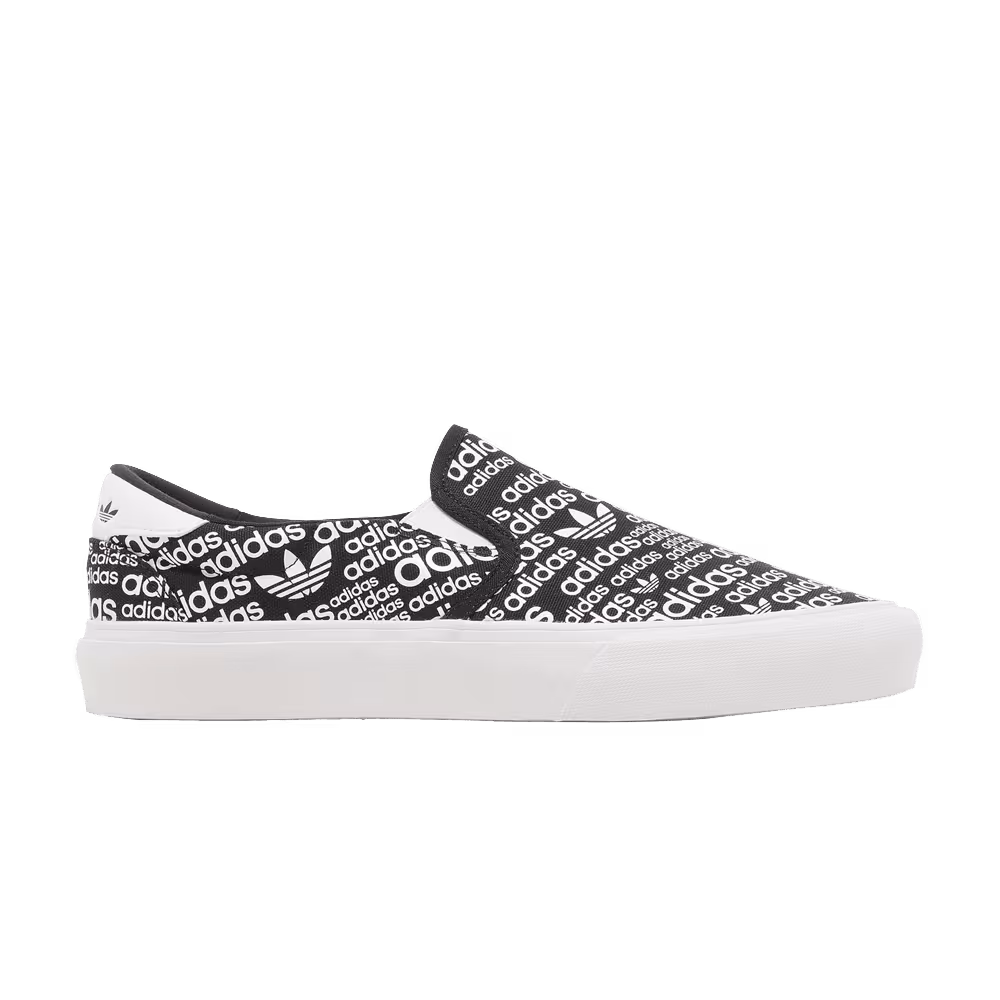 Adidas Court Rallye Slip Allover Logo - Black White