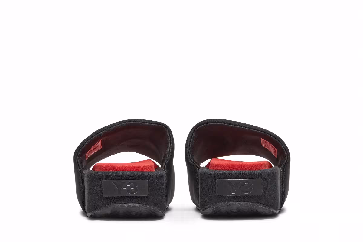 adidas Y-3 Slide Black Red, view 7