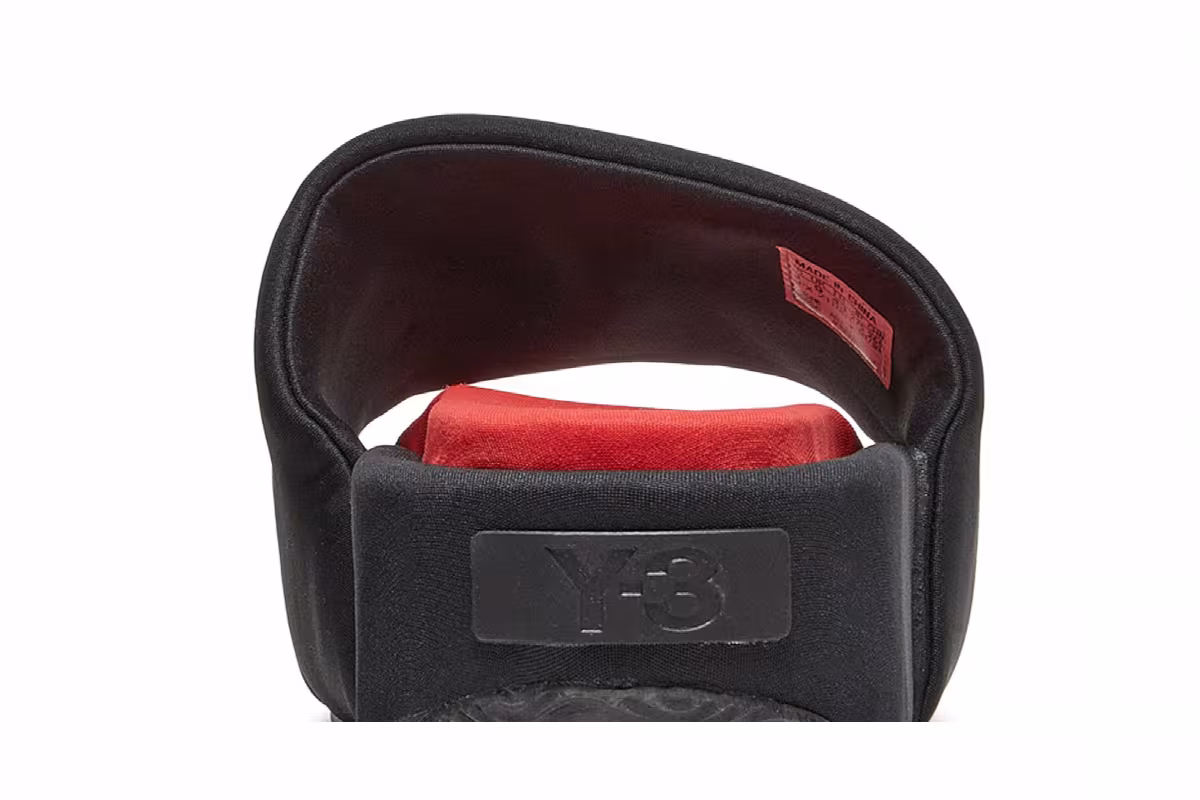 adidas Y-3 Slide Black Red, view 8