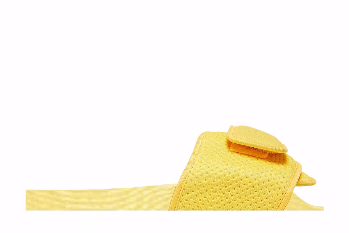 Pharrell x adidas Chancletas Hu Slides Bold Gold, view 3