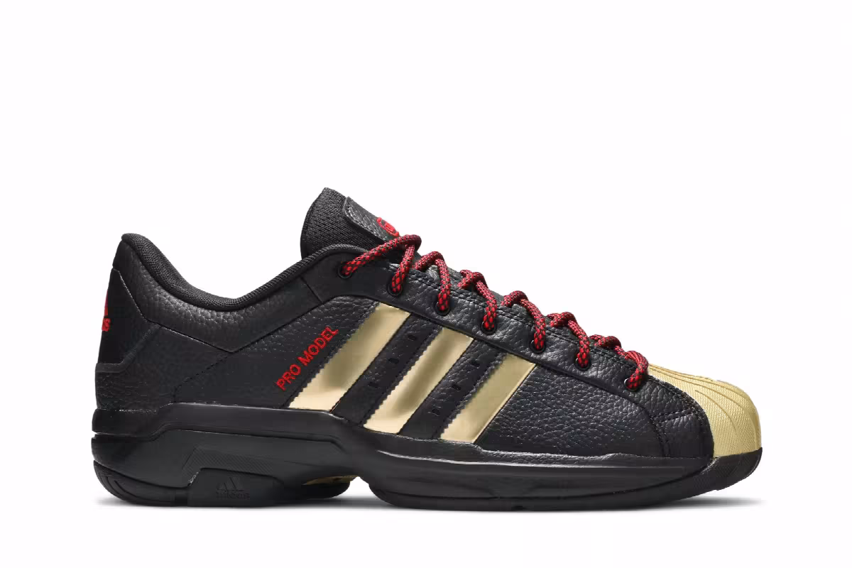 Adidas Pro Model 2G Low Black Gold Metallic, view 2