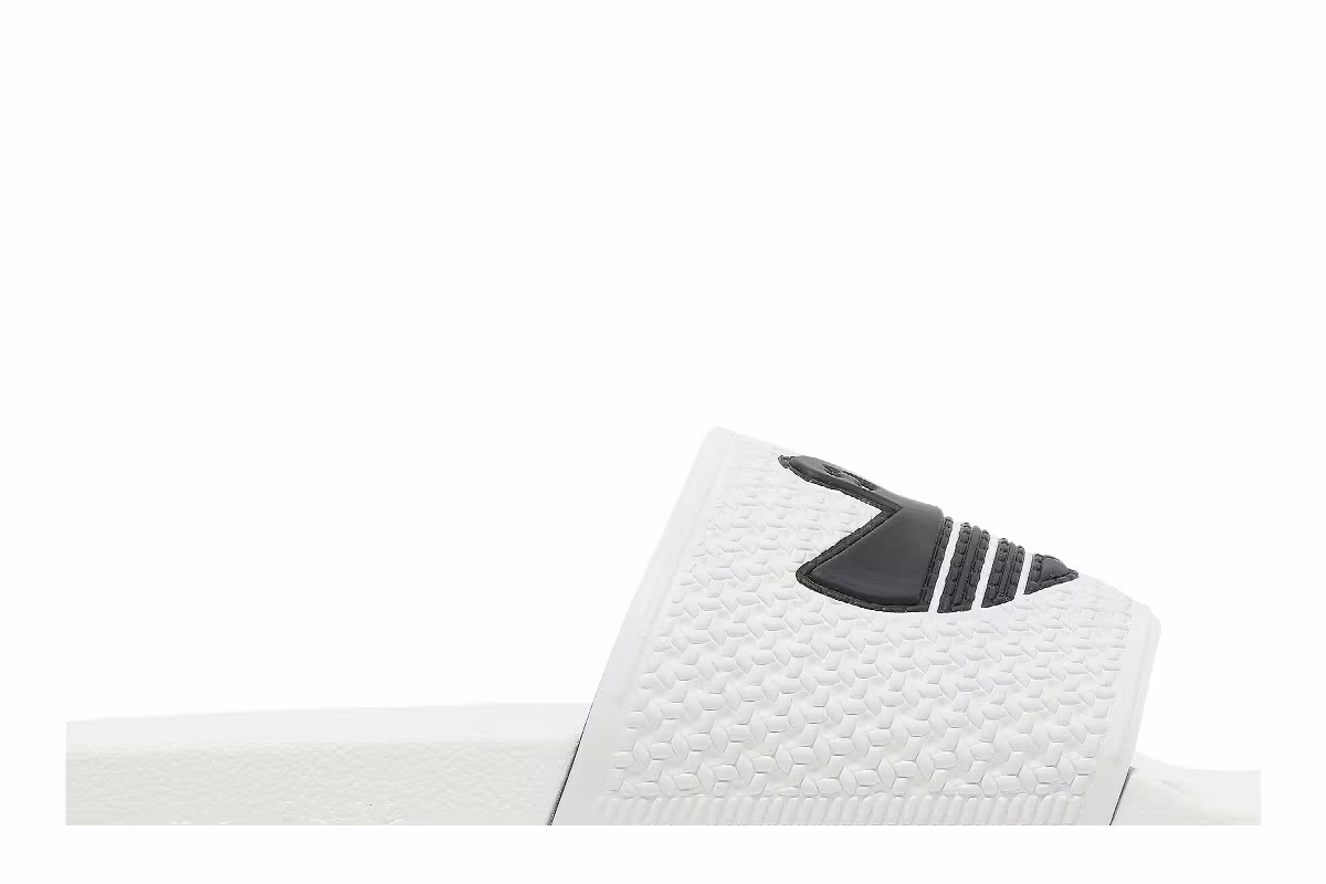 Mark Gonzales x adidas Shmoofoil Slide White Black, view 3