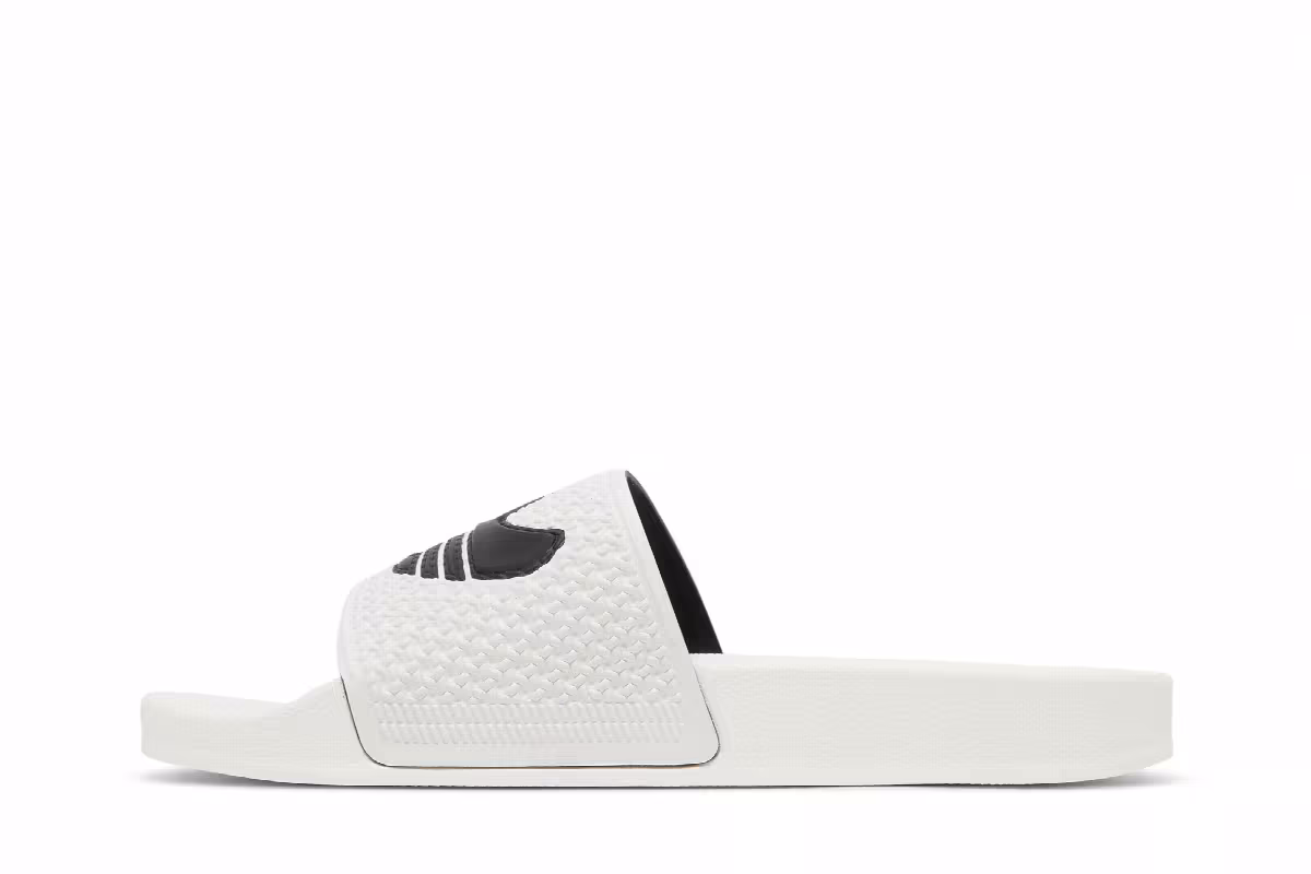 Mark Gonzales x adidas Shmoofoil Slide White Black, view 4