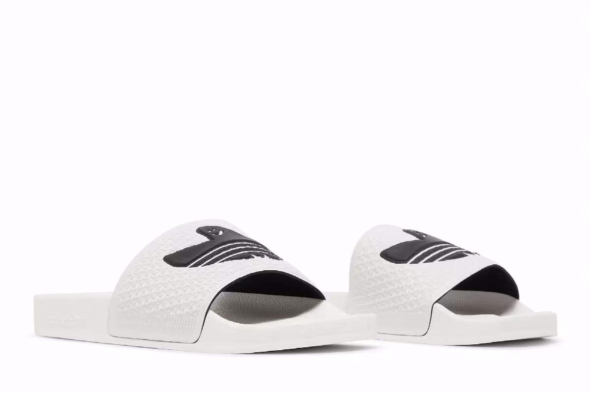 Mark Gonzales x adidas Shmoofoil Slide White Black, view 9