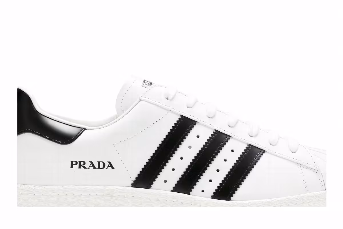 Prada x adidas Superstar White Black, view 3