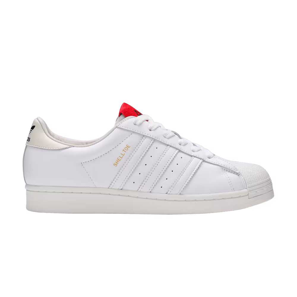 424 x adidas Superstar Shell Toe White Scarlet