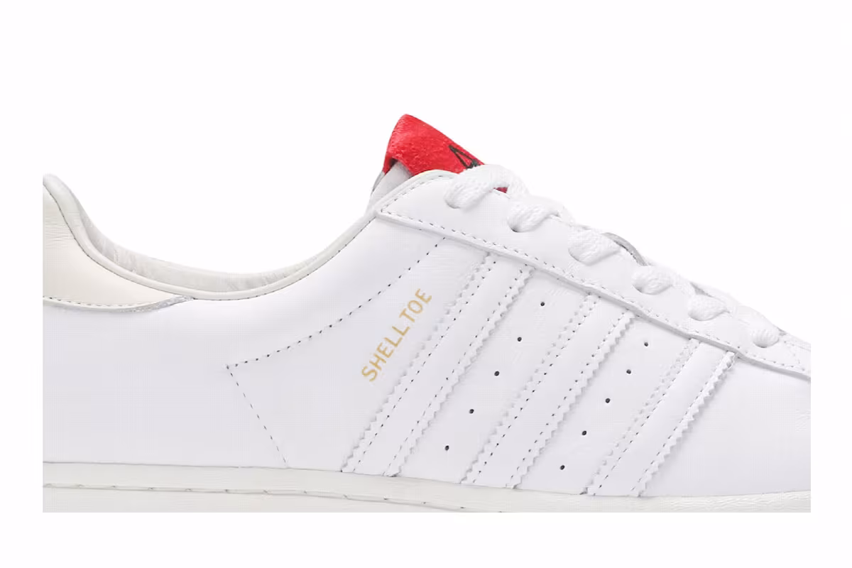 424 x adidas Superstar Shell Toe White Scarlet, view 3