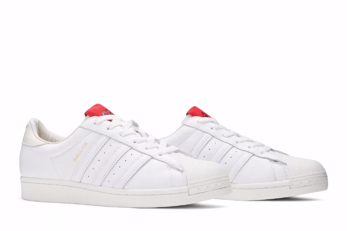 424 x adidas Superstar Shell Toe White Scarlet, view 9
