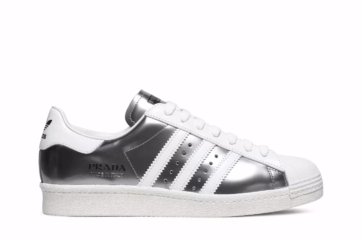 Prada x adidas Superstar Silver Metallic, view 2