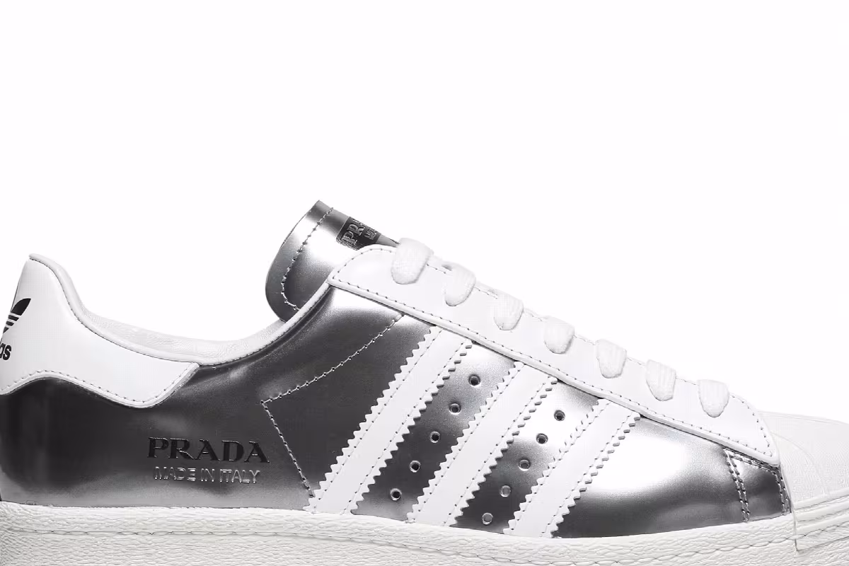 Prada x adidas Superstar Silver Metallic, view 3