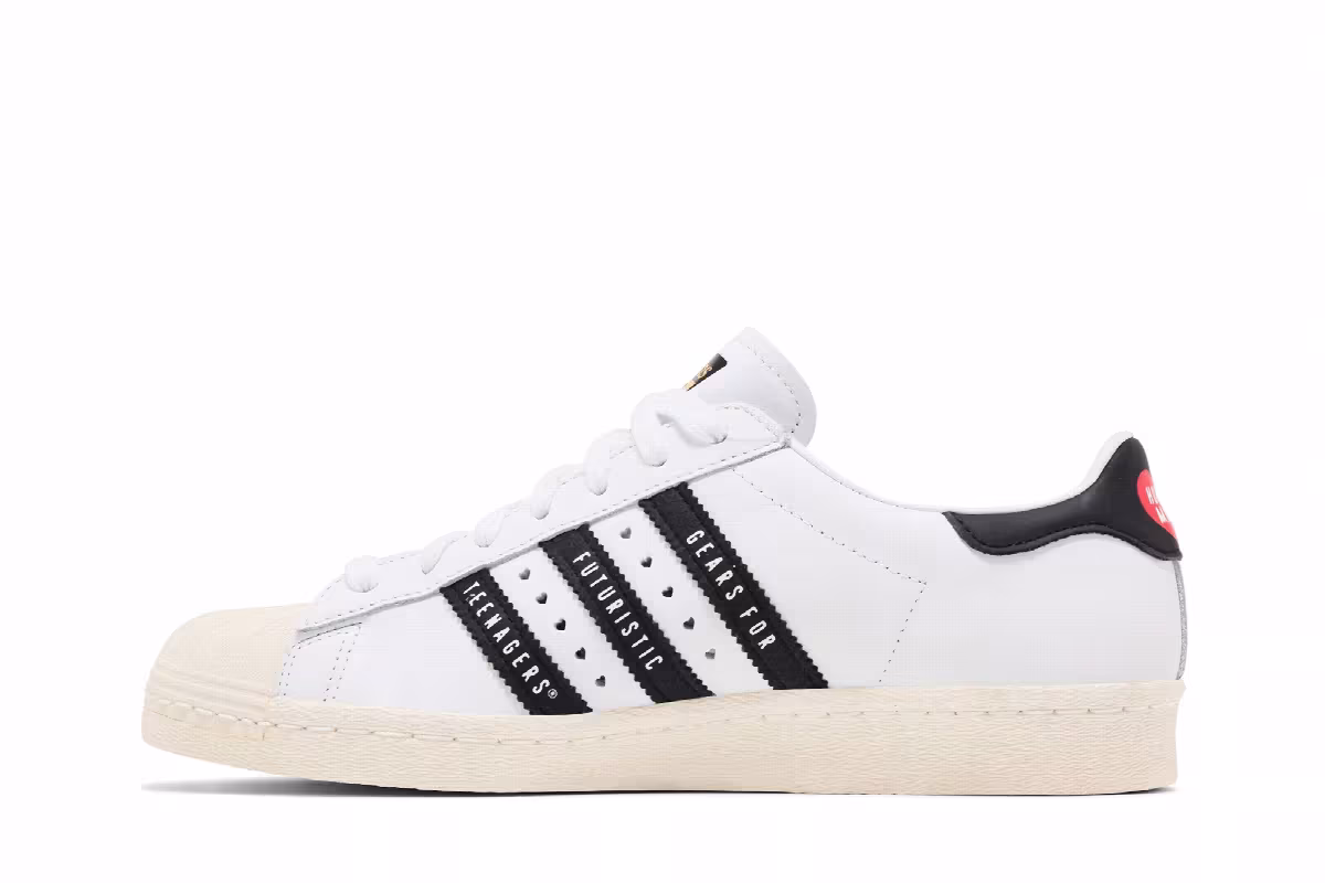 Human Made x adidas Superstar Gears For Futuristic Teenagers - White Black, view 4