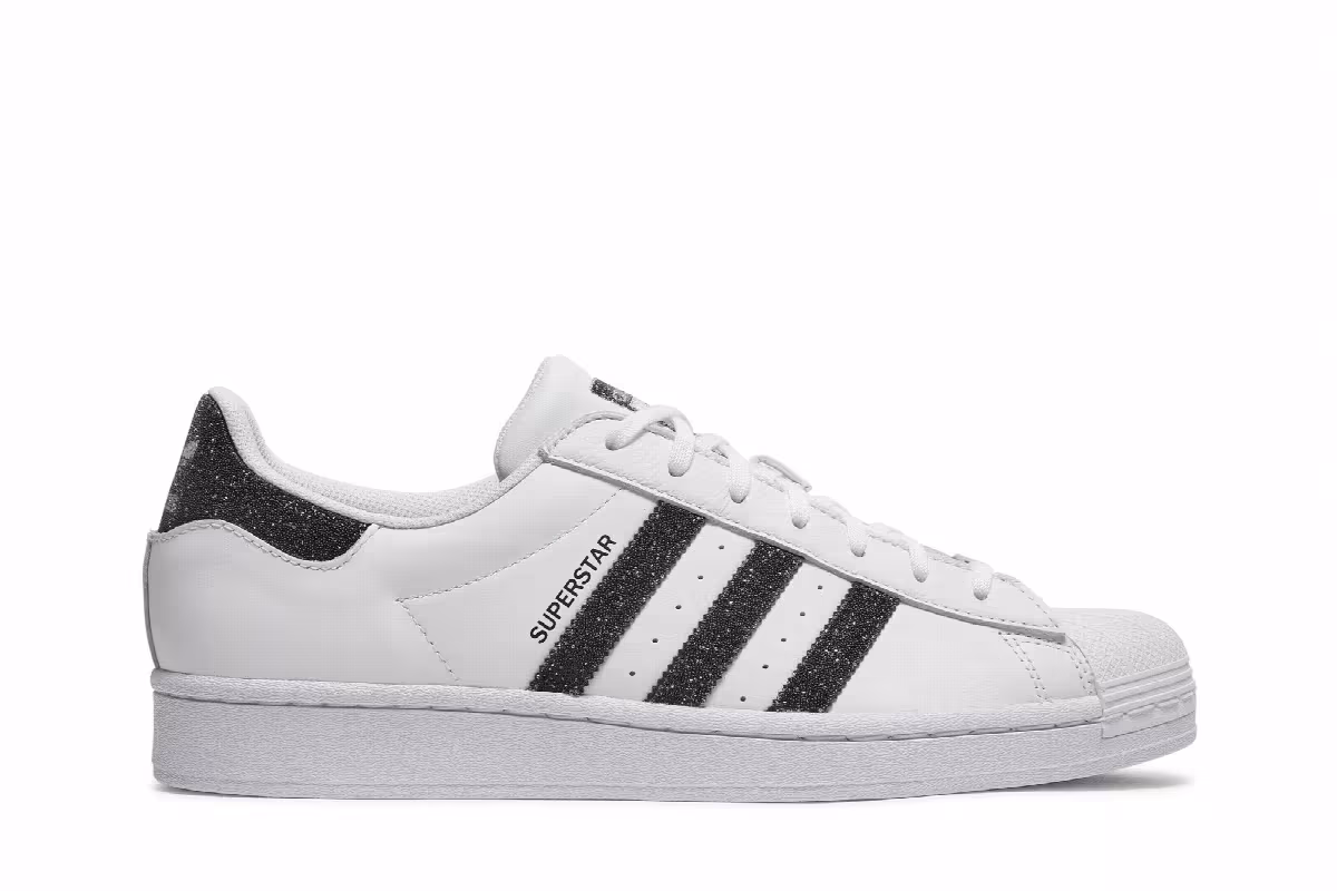 Swarovski x adidas Superstar White Black, view 2