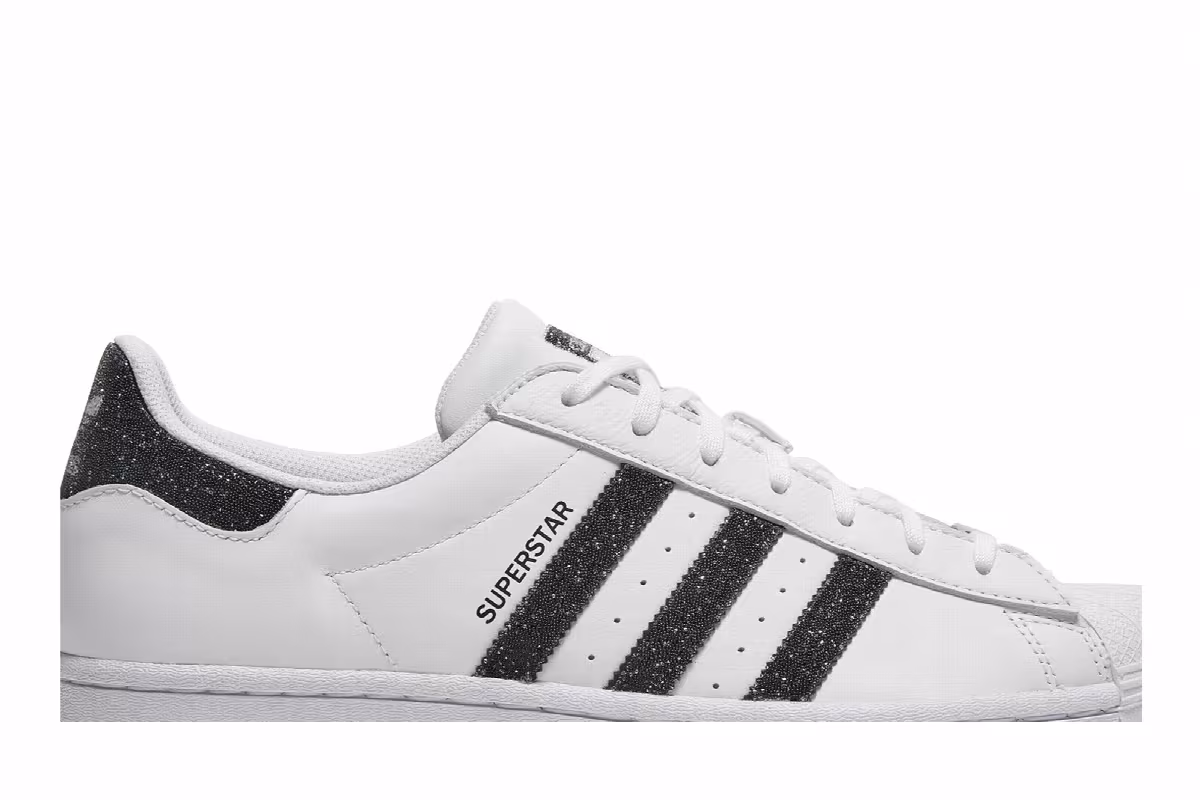 Swarovski x adidas Superstar White Black, view 3