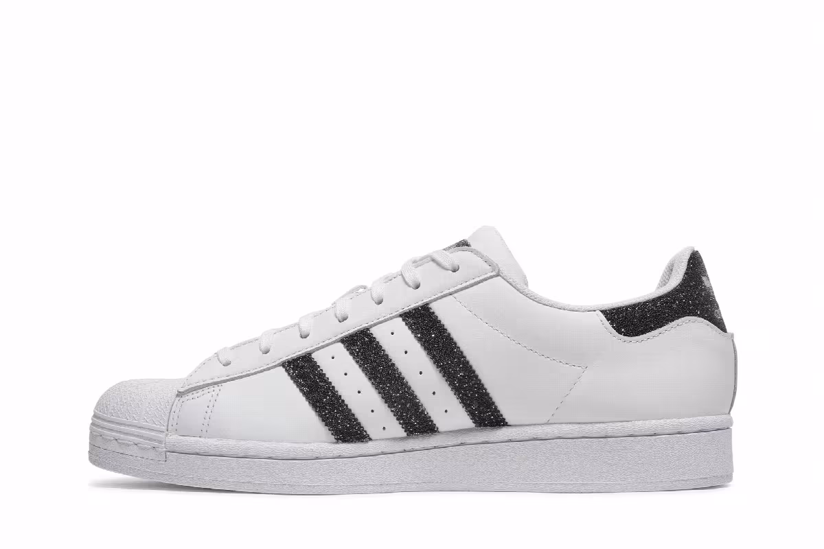 Swarovski x adidas Superstar White Black, view 4