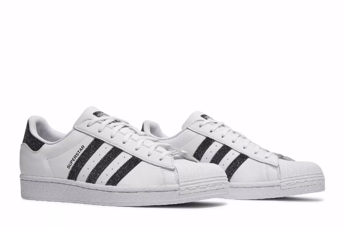Swarovski x adidas Superstar White Black, view 9