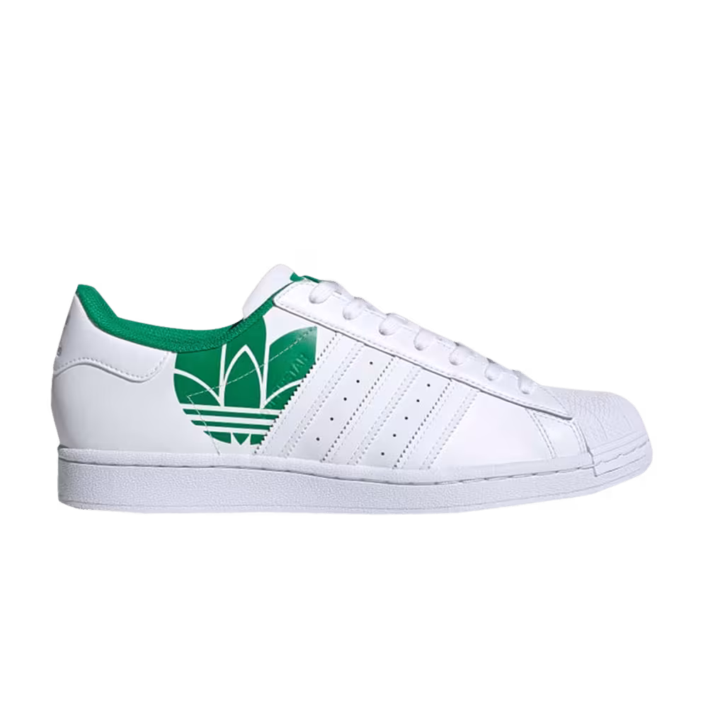 Adidas Superstar Trefoil Print - White Green