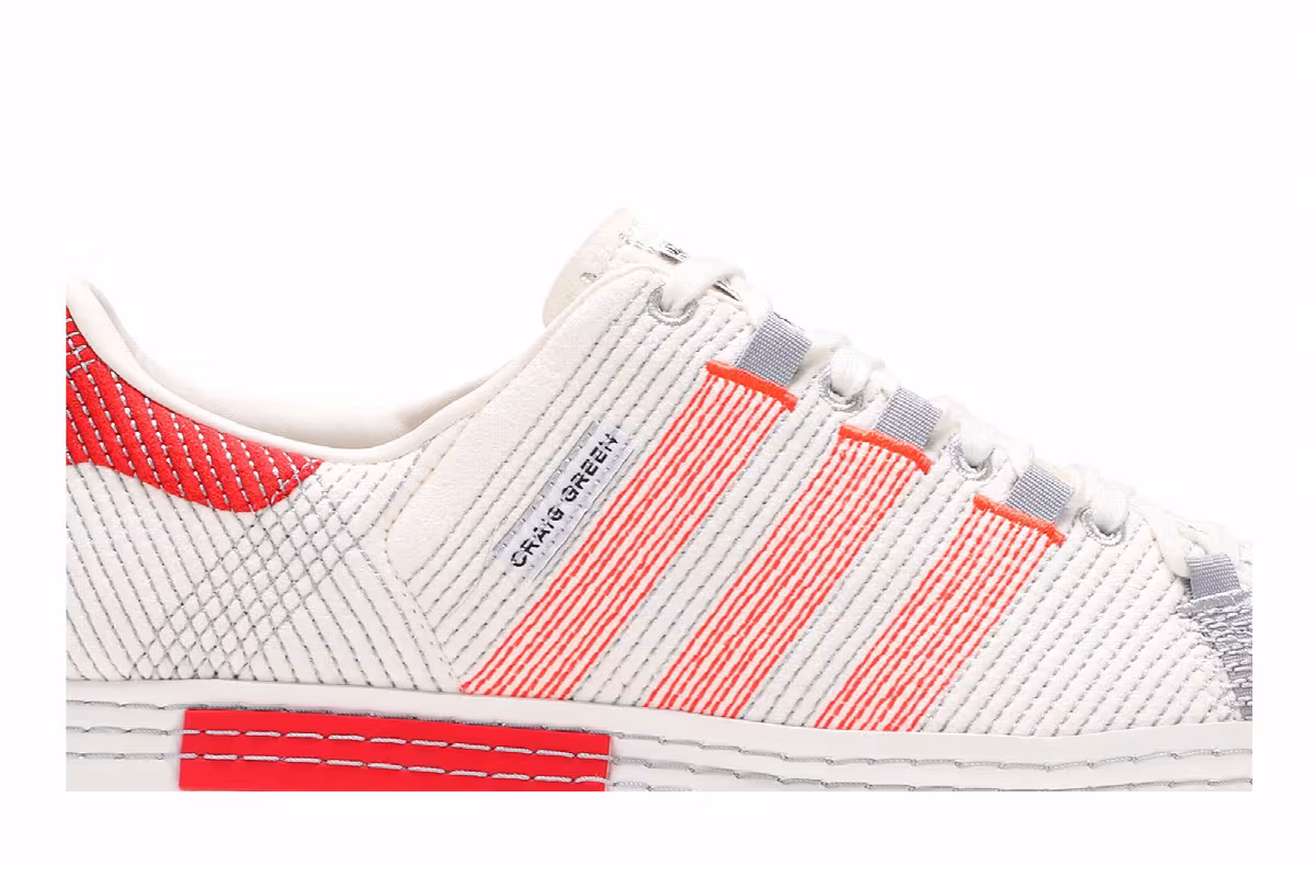 Craig Green x adidas Superstar Off White Bright Red, view 3