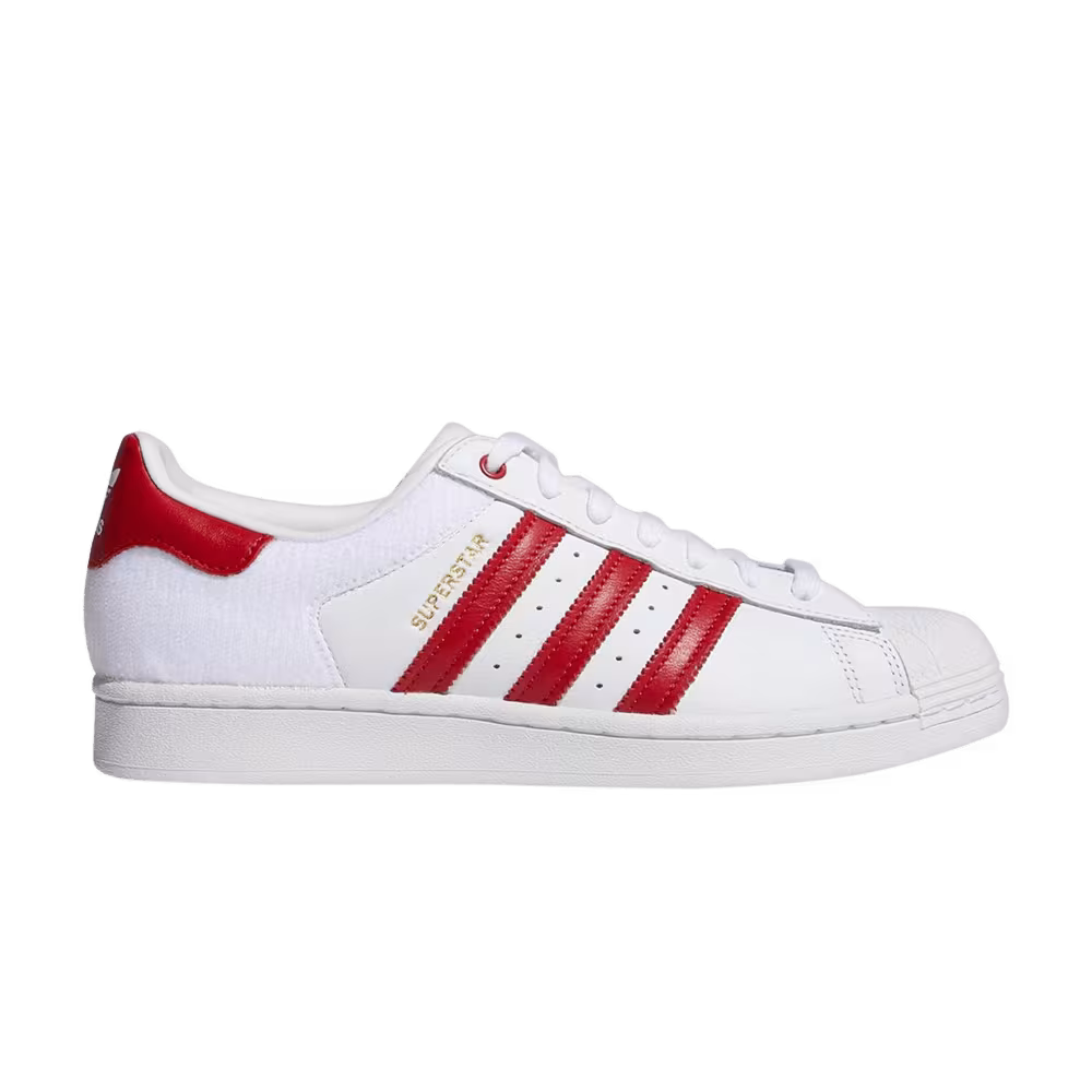 Adidas Superstar Velcro Patches - White Scarlet