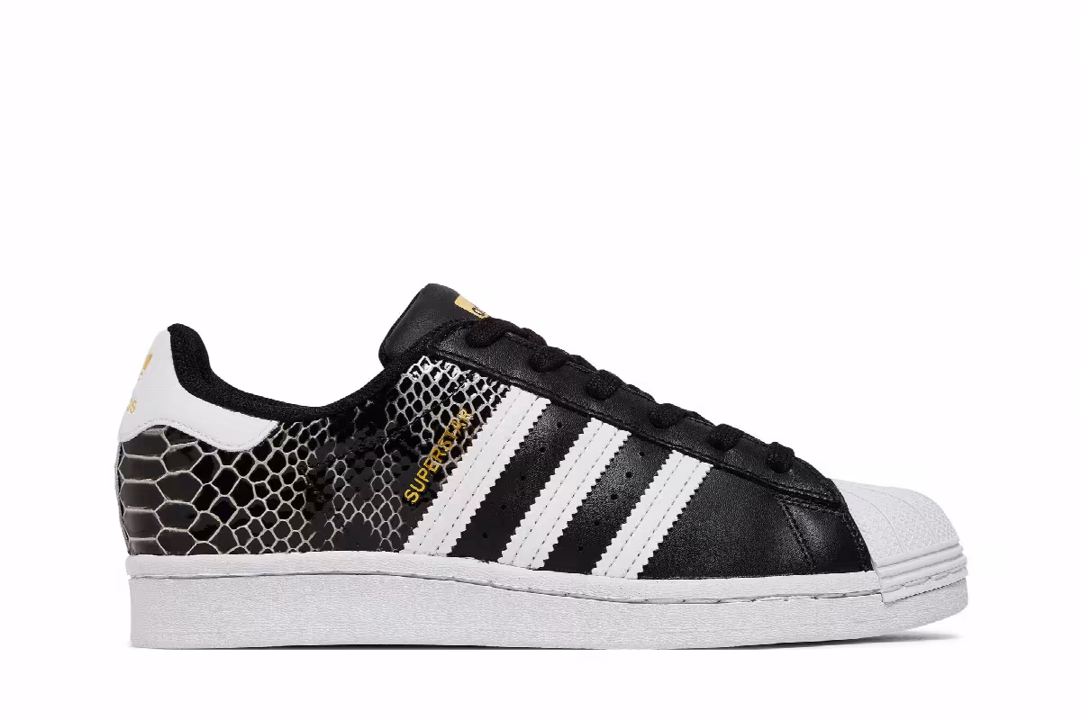 Adidas Women's Superstar Black Snakeskin, view 2