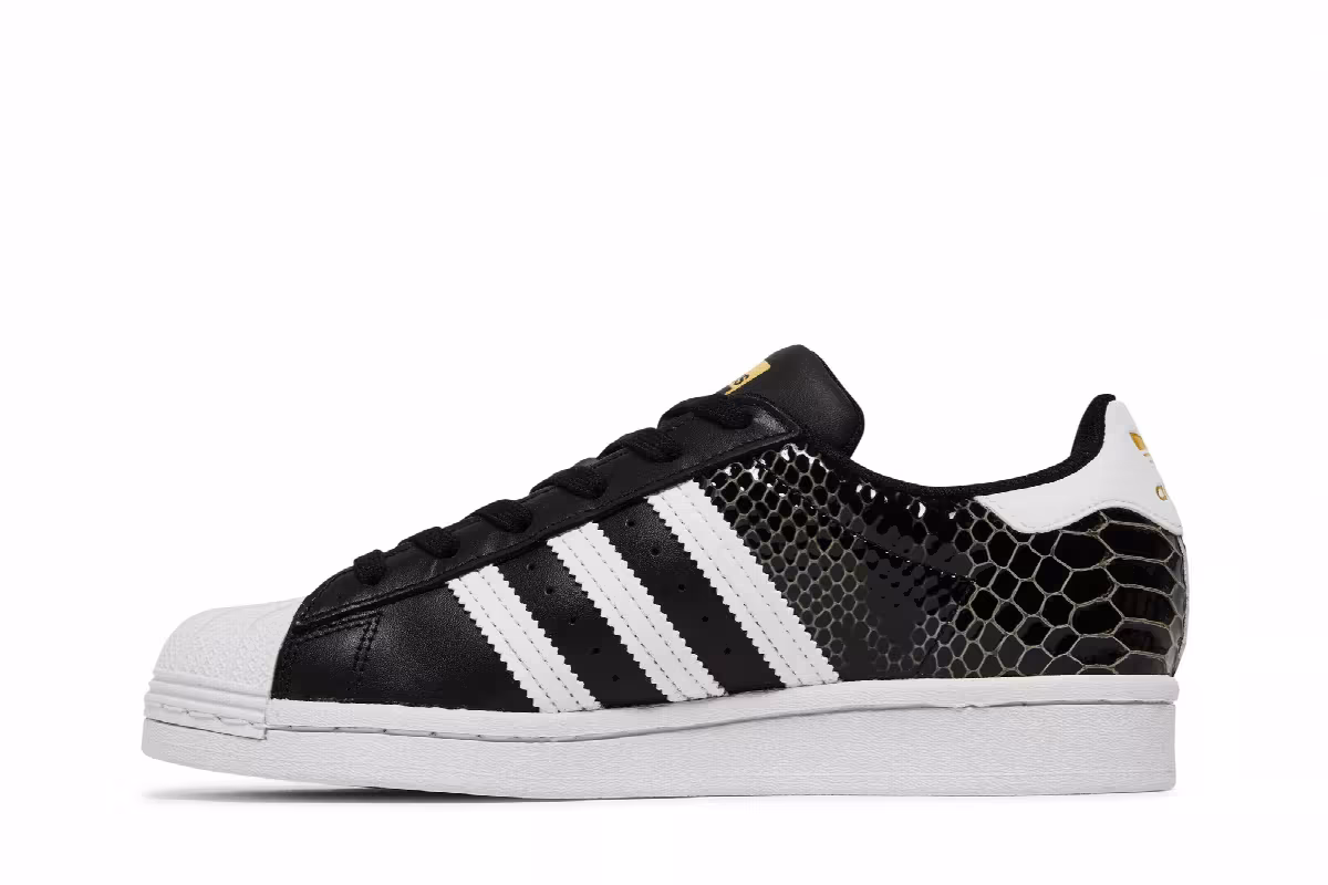 Adidas Women's Superstar Black Snakeskin, view 4