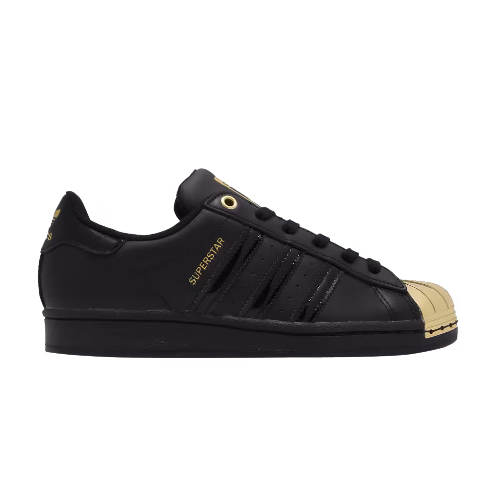 Adidas Women's Superstar Metal Toe Black Gold Metallic