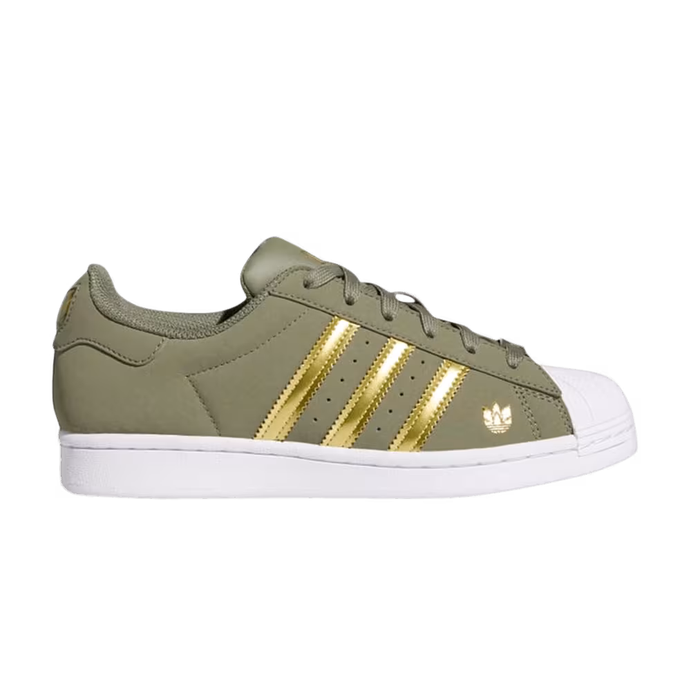 Adidas Women's Superstar Green Gold Metallic