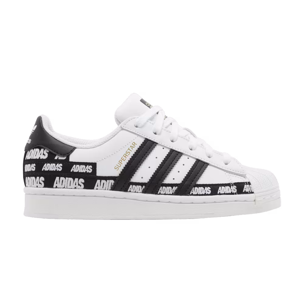 Adidas Superstar J Wordmark Heel Stripe - Cloud White