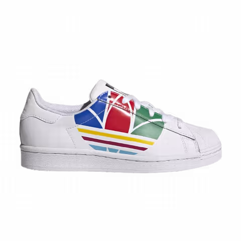 Adidas Superstar Pure J 'Colorful Trefoil - Cloud White'