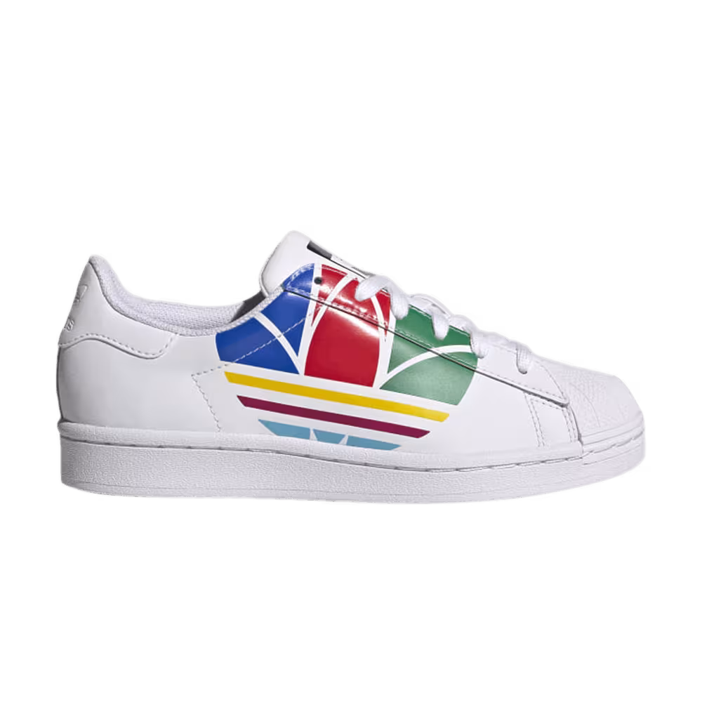 Adidas Superstar Pure J Colorful Trefoil - Cloud White