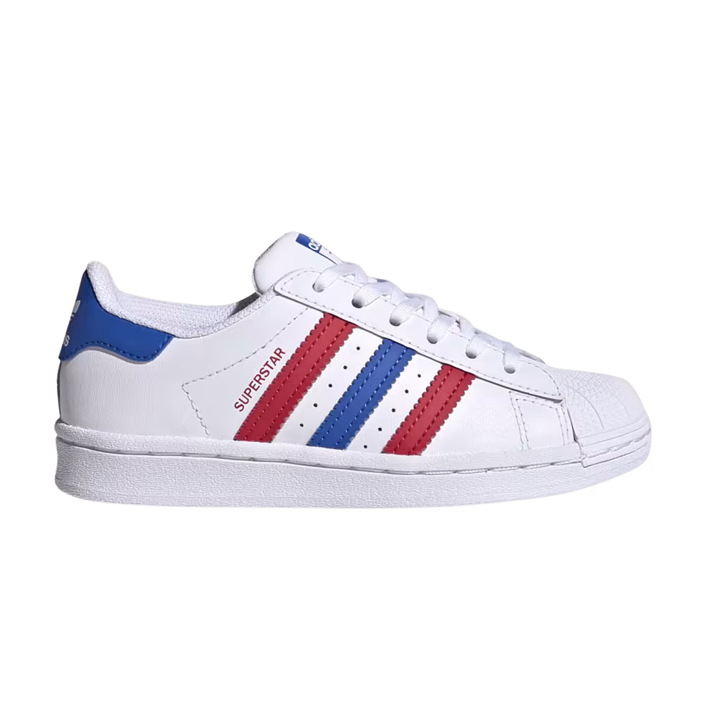 Adidas Superstar C White Blue Scarlet