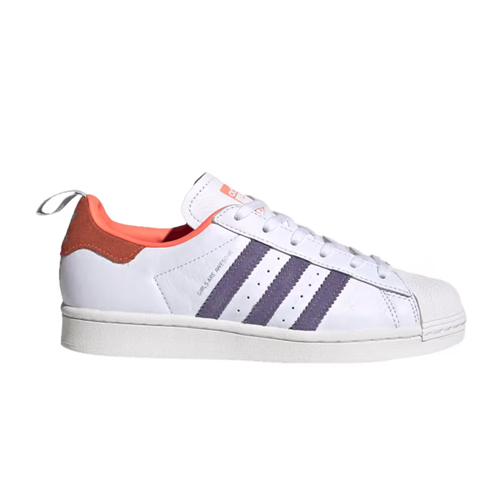 Girls Are Awesome x adidas Superstar J White Coral