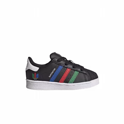 Adidas Superstar Infant 'Colorful Stripes - Core Black'
