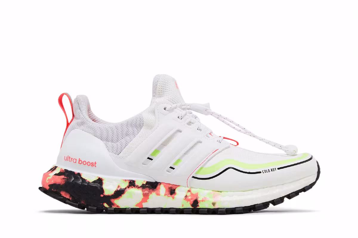 adidas Women's UltraBoost Winter.Rdy White Lime Pink, view 2