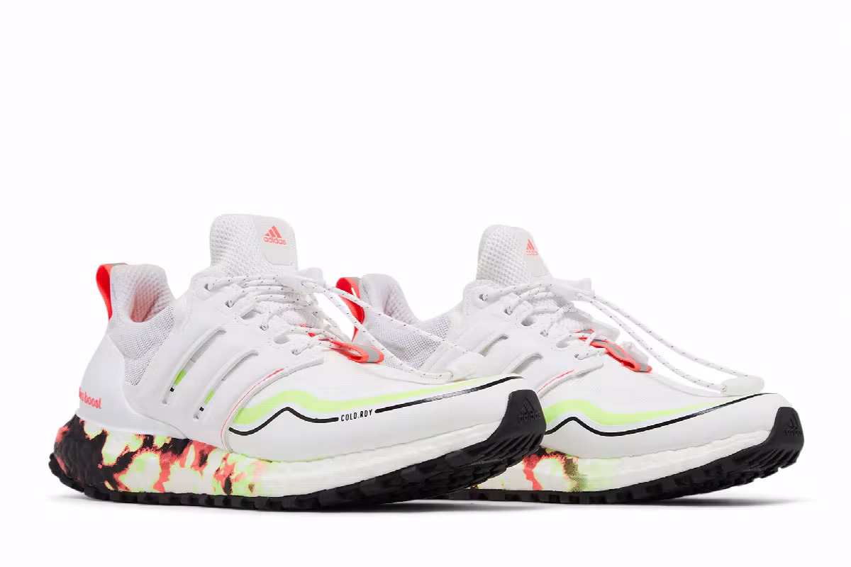 adidas Women's UltraBoost Winter.Rdy White Lime Pink, view 9