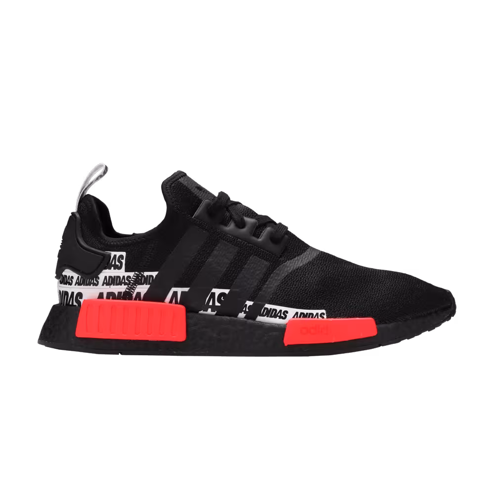 adidas NMD_R1 Wordmark Heel Stripe - Black Sola