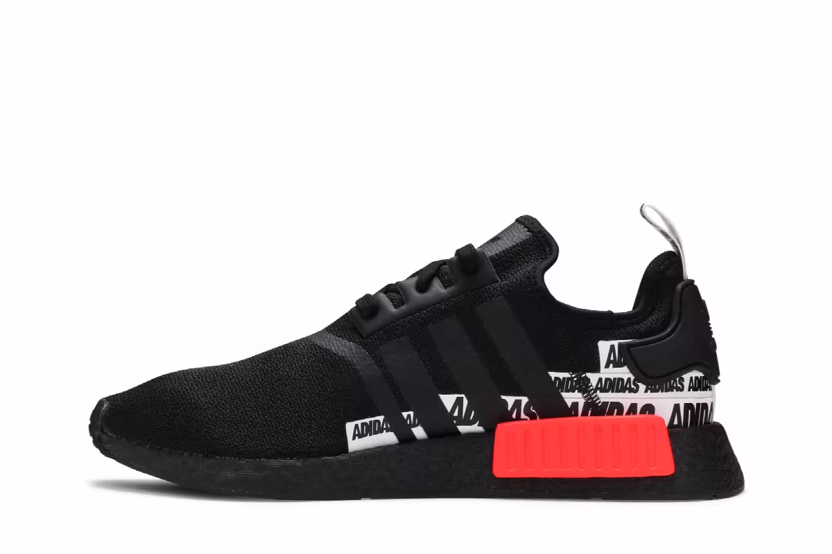 adidas NMD_R1 Wordmark Heel Stripe - Black Sola, view 4