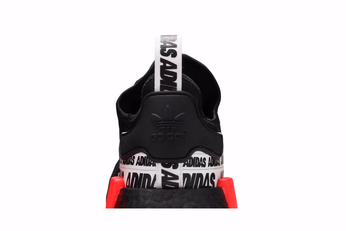 adidas NMD_R1 Wordmark Heel Stripe - Black Sola, view 8