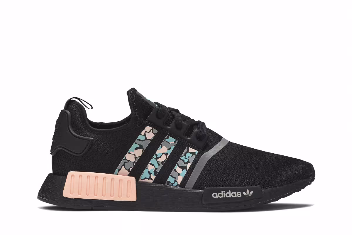 Adidas NMD_R1 STLT Primeknit Aqua Pink Camo, view 2