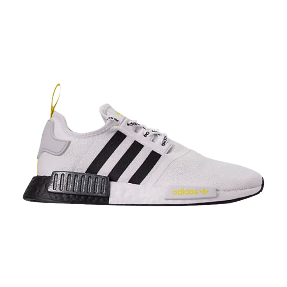 Adidas NMD_R1 STLT Primeknit White Black Bright Yellow