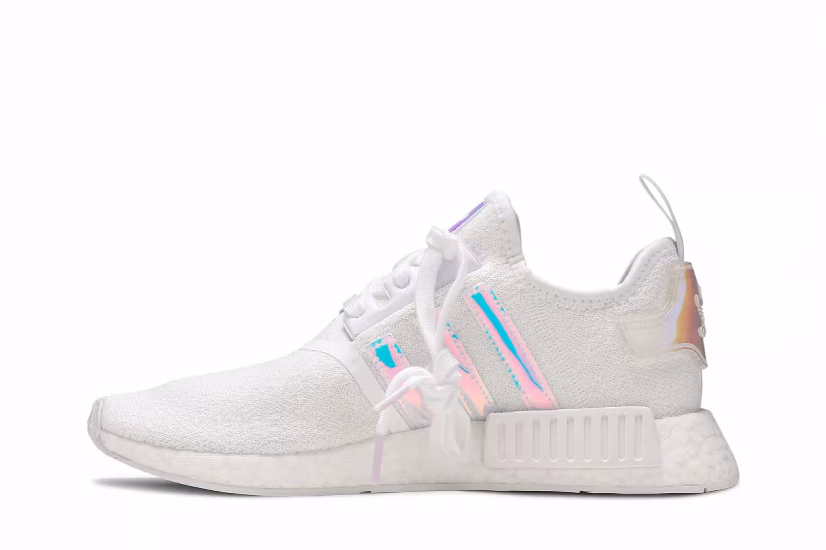 Adidas Women's NMD_R1 White Iridescent, view 4
