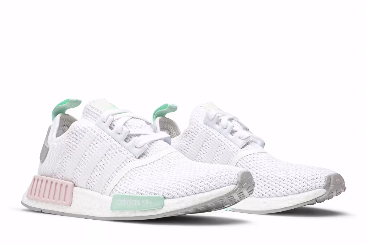 Adidas Women's NMD_R1 White Pink Mint, view 9