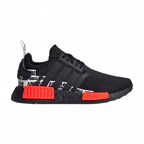 Adidas NMD_R1 J 'Wordmark Heel Stripe - Black Solar Red'
