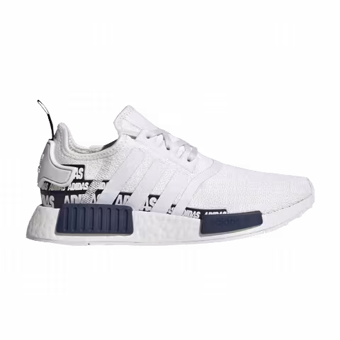 Adidas NMD_R1 J 'Wordmark Heel Stripe - Crystal White Navy'