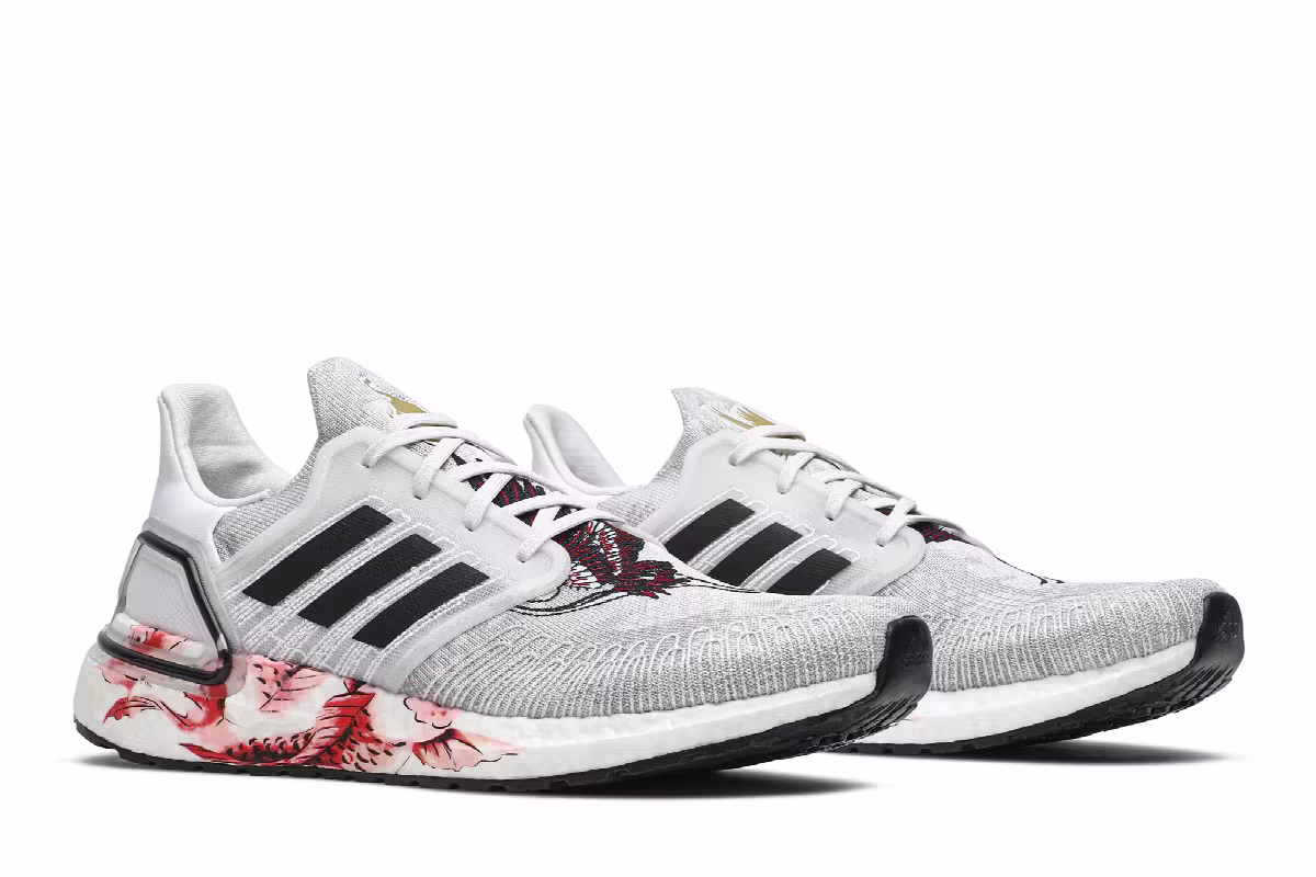 Adidas UltraBoost 20 Chinese New Year - Grey Floral, view 9