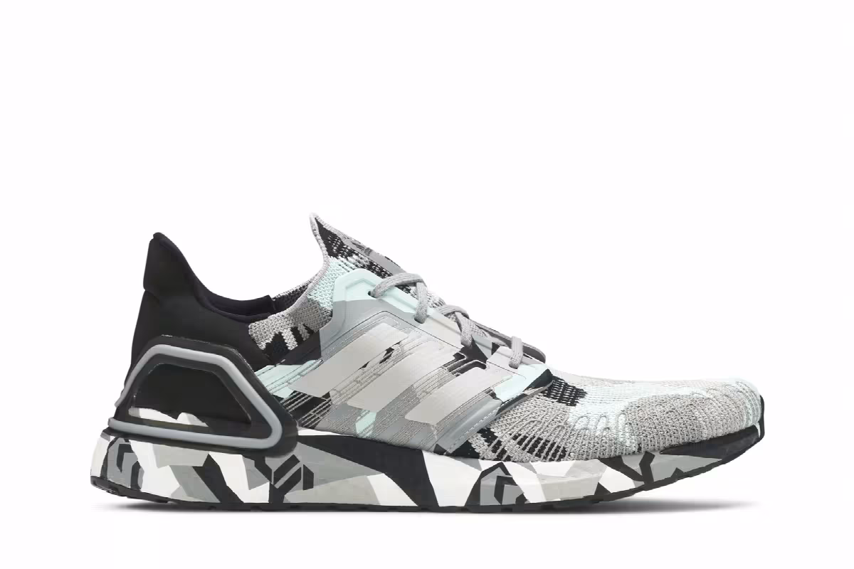 Adidas UltraBoost 20 Geometric Pack - Black Frost Mint, view 2