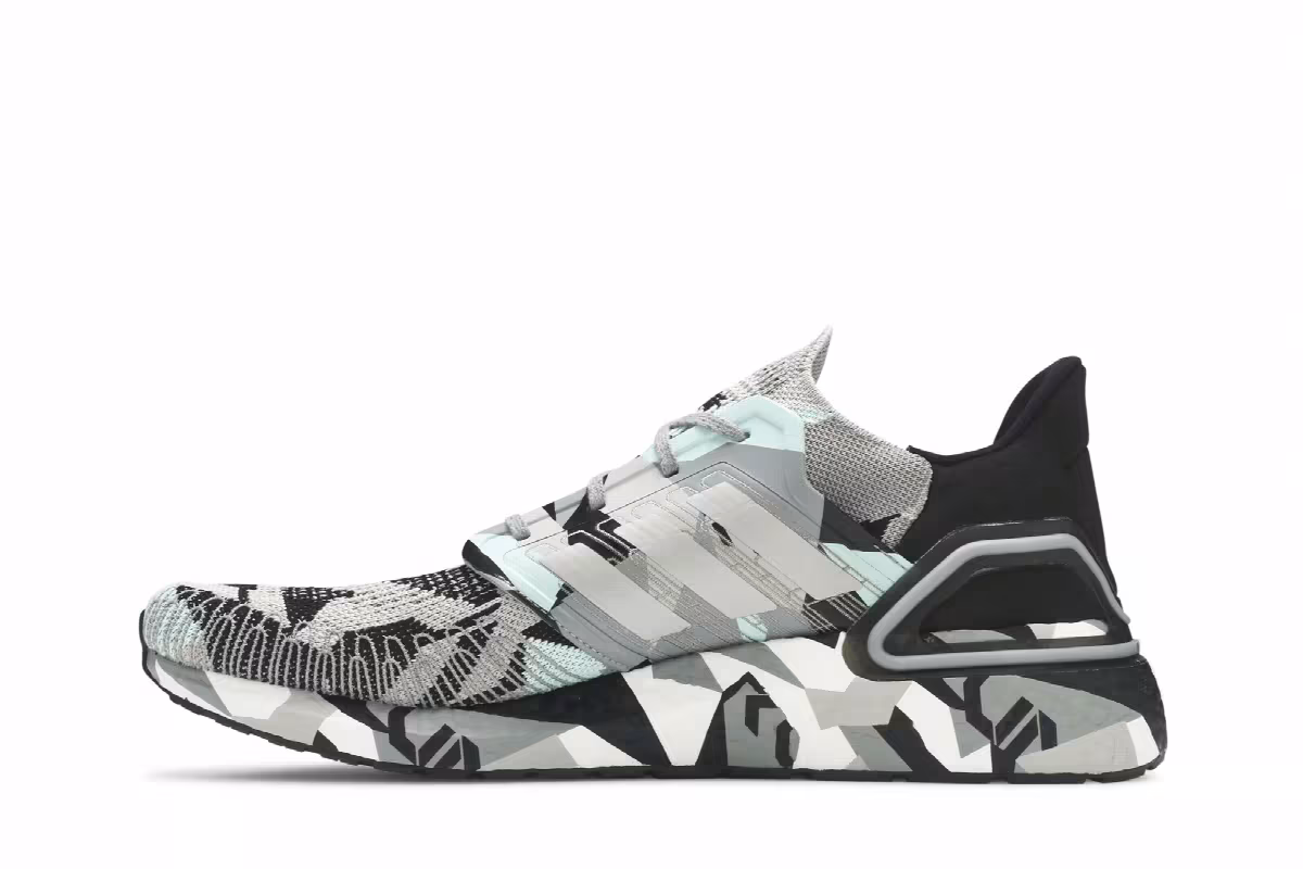 Adidas UltraBoost 20 Geometric Pack - Black Frost Mint, view 4