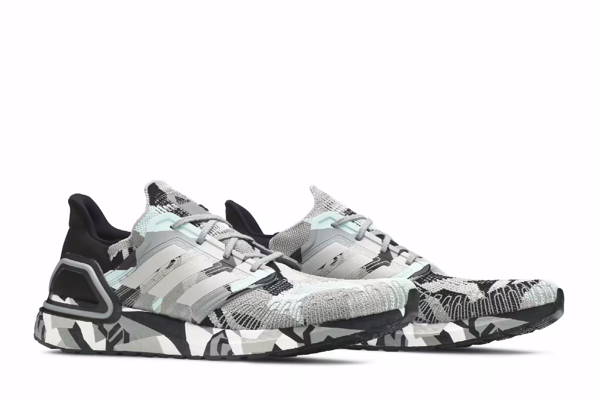 Adidas UltraBoost 20 Geometric Pack - Black Frost Mint, view 9